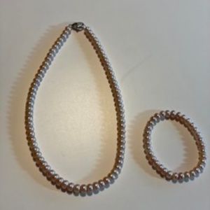 Pink Honora Pearl Necklace and Bracelet Set